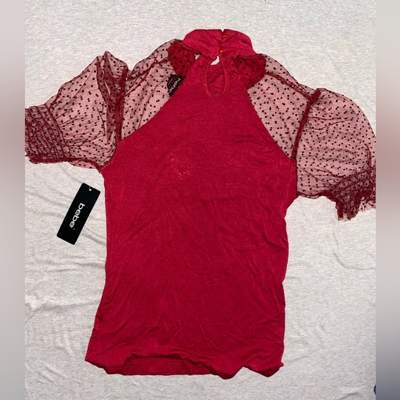 BEBE Red Valentine Blouse - Picture 4 of 5
